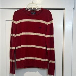 American Eagle Outfitters athletic fit red and off white sweater size medium.